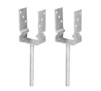 GAH-Alberts 208660 208523 - Supporto per pali a U | da avvitare o per cementare | zincato a caldo | Larghezza luce 91 mm | Set da 2