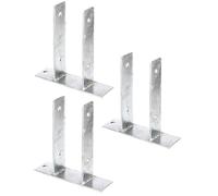GAH-Alberts 212995 212780 - Supporto per palo a U, da avvitare, zincato a caldo, larghezza luce 81 mm, set da 3