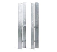 GAH-Alberts 213206 213817 - Supporto per palo a H, zincato a caldo, 71-161 mm, 600-800 mm, 4-8 mm, larghezza luce 81 mm, altezza totale 600 mm, spessore materiale 5 mm, set da 2