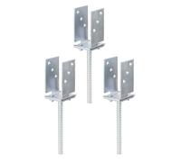 GAH-Alberts 215118 214494 - Supporto per pali a U, larghezza regolabile e per cementare, zincato giallo galvanizzato, larghezza 71-131 mm, ancoraggio per calcestruzzo 200 mm, set da 3 pezzi