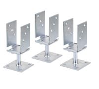 GAH-Alberts 215125 214500 - Supporto per pali a U, larghezza regolabile e da avvitare, zincato giallo galvanizzato, larghezza 71-131 mm, set da 3 pezzi