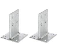 GAH-Alberts 215170 215538 - Supporto per palo a T, da avvitare o per calcestruzzo, zincato a caldo, dimensioni ponticello 130 x 80 mm, set da 2