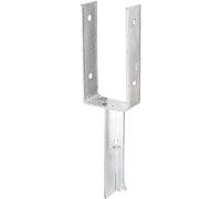 GAH-Alberts 216795 Staffa portapalo ad U | con ancoraggio per calcestruzzo in ferro a T | zincata a caldo | larghezza libera 101 mm | lunghezza dell'ancoraggio per calcestruzzo 200 mm