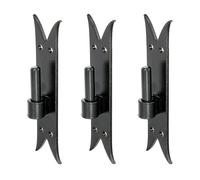 GAH-Alberts 306465 306717 - Gancio a forma di coda di carpa, finitura nera, dimensioni mandrino: Ø 14 mm, piastra 205 x 45 mm, set da 3 pezzi