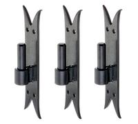 GAH-Alberts 306472 306724 - Gancio a forma di coda di carpa, finitura nera, dimensioni mandrino: Ø 16 mm, piastra 205 x 45 mm, set da 3 pezzi