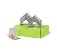 GAH-Alberts 335212 Squadretta di giunzione angolare rinforzata con nervatura di rinforzo, Acciaio, 70 x 70 x 55 mm / 25 pz