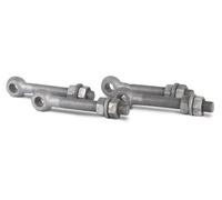 GAH-Alberts 410995 417284 - Tassello Vite a occhiello con accessori, adatta per nastri di cancello, zincata a caldo, filettatura M20, lunghezza 150 mm, set da 2