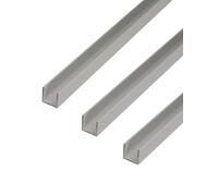 GAH-Alberts 498375 473877 - Profilo a U in alluminio anodizzato, 1000 x 20 x 20 mm, set da 3 pezzi