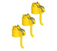 GAH-Alberts 663582 654252 - Testina di serraggio per stendibiancheria, in plastica, colore giallo, per tubi Ø 42 mm, set da 3