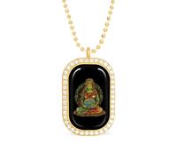 Gaia - Collana con ciondolo a forma di dea greca della Madre Terra, gioiello alla moda, quadrato, con bordo bianco, lega metall