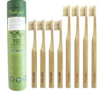 Gaia Guy Set Dentale Ecologico: 4 Spazzolini in Bambù con Setole di Cinghiale, Custodia da Viaggio e Filo Interdentale in Seta. 100% Compostabili e Biodegradabili.