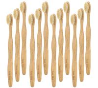Gaia Guy Spazzolini da denti in bambù con setole naturali di cinghiale, confezione da 12 pezzi, setole naturali senza nylon, manici in bambù, sensazione di spazzolatura media e solida, alternativa