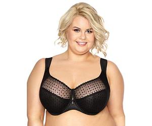 Gaia Reggiseno Non Imbottito Classico con Ricami 874M Samira Maxi, Nero,9G