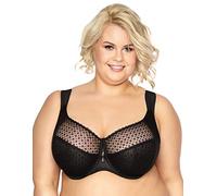 Gaia Reggiseno Non Imbottito Classico con Ricami 874M Samira Maxi, Nero,9H