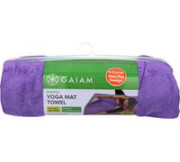 Gaiam Asciugamano da Yoga, Dimensioni Tappetino Active Dry, Antiscivolo, assorbe Il Sudore, in Microfibra, Asciugamano per Yoga Caldo per Donne e Uomini, Tasche angolari per Rimanere in Posizione