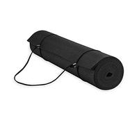 Gaiam Essentials Premium - Tappetino da yoga con fascia per tappetino da yoga, colore: nero, 172 cm x 50 cm x 1,4 cm