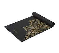 Gaiam Tappetino da yoga con stampa extra spessa antiscivolo per esercizi e fitness per tutti i tipi di yoga, pilates e allenamenti a pavimento, medaglione in bronzo metallizzato, 6 mm, 172,7 cm di lunghezza x 61 cm di larghezza x 6 mm di spessore