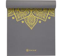 GAIAM Tappetino da Yoga Premium Sundial - Grigio melange con disegno giallo limone