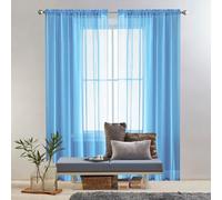GAIFNAG Tende Camera da Letto Moderne 150 x 240 cm Termiche Isolanti, Voile Trasparenti con Occhiell Tende Tende Corte Tende Oscuranti per Camera da Letto Salotto, Blu Cielo
