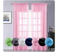 GAIFNAG Tende Moderne per Interni 50 x 230 cm Lino Naturale, Sole Antimosche Lavabile Regolabile per Finestre, Voile per Matrimoni, Ristorante, Rosa
