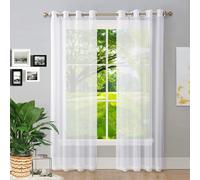 GAIFNAG Tende Oscuranti per Interni 150 x 270 cm Termiche Isolanti, Voile Trasparenti con Occhiell Tende Lino Tende Finestre con Occhielli per Matrimoni, Ristorante, Bianco