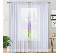 GAIFNAG Tende per Interni Camera da Letto 180 x 260 cm Termiche Isolanti, Voile Trasparenti con Occhiell Tende Tenda a Pannello Traslucido per Camera da Letto Salotto, Bianco