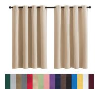 GAIFNAG Tende per Interni Moderne 100 x 220 cm Termiche Isolanti, Tende Coprente e Moderne Altezza Tende Termiche con Anelli per Camera da Letto Salotto, Cachi