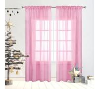 GAIFNAG Tende per Interni Tende Moderne 100 x 210 cm Termiche Isolanti, Voile Trasparenti con Occhiell Tende Tendine Finestra a Vetro, Tende Soggiorno per Porta Finestra, Decorazione, Rosa
