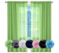 GAIFNAG Tende per Interni Tende Moderne 210 x 200 cm Termiche Isolanti, Voile Trasparenti con Occhiell Tende Tenda a Pannello Traslucido per Camera da Letto Salotto, Verde Tenero