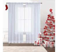 GAIFNAG Tende per Interni Tende Moderne 210 x 50 cm Termiche Isolanti, Voile Trasparenti con Occhiell Tende Tendine Finestra a Vetro, Tende Soggiorno per Camera da Letto Salotto, Bianco
