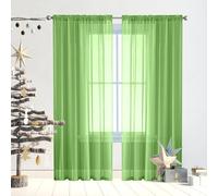 GAIFNAG Tende per Interni Tende Moderne 50 x 220 cm Termiche Isolanti, Voile Trasparenti con Occhiell Tende Tende Trasparenti con Passanti Morbidi Finestre per Matrimoni, Ristorante, Verde Tenero