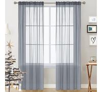 GAIFNAG Tende Termiche Oscuranti 150 x 190 cm Termiche Isolanti, Voile Trasparenti con Occhiell Tende Tende Moderne Decorative a Occhiello per Camera da Letto Salotto, Grigio Chiaro