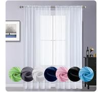 GAIFNAG Tende Voile Semi Trasparenti 60 x 250 cm Morbide Tinta Unita Tenda Isolante, Vari Colori Tende Camera da Letto Oscuranti per Camera da Letto Salotto, Bianco