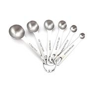GAILY YOUTH Set di cucchiai dosatori in acciaio inox, 7 pezzi, cucchiaio dosatore con segni metrici e standard statunitensi per misurare liquidi e condimento secco (argento)