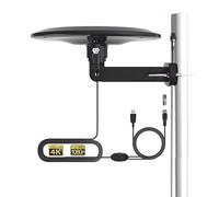 GAINFI Antenna TV digitale omnidirezionale/antenna TV esterna per Smart TV a lungo raggio, migliore antenna TV HD 4K trasparente per soffitta camper, roulotte, amplificatore, cavo coassiale da 9,8 m