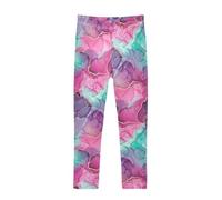 GAIREG Active Leggings per Ragazze Rosa Viola Teal | Leggings con stampa per bambine: elasticizzati, traspiranti, stampa all-over, da indossare sotto il vestito