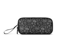 GAIREG Astuccio per matite ben organizzato con pesci carini, colore nero | Astuccio con stampa all-over per ragazze, con passante elastico per il polso, layout di facile accesso per Natale