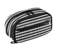 GAIREG Astuccio portapenne a righe bianche e nere, in PVC trasparente | Astuccio estetico per giornalisti, con interno diviso; una custodia, forniture non incluse