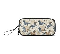 GAIREG Astuccio vintage marrone per studenti, senza disordine | Custodia per pennarelli con tasche interne in rete, senza ingombri per progetti artigianali, 2 l, 22 x 9 x 11 cm, 155,9 g