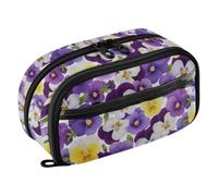 GAIREG Astuccio viola con fiori viola del pensiero e doppia cerniera