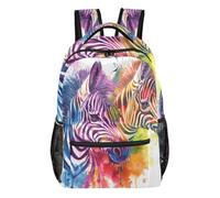 GAIREG Blue Shark Zaino con Multi Tasche Storage, Cinghie Regolabili, Zebra acquerello, Medium, Zaino casual per la scuola | Il tessuto durevole del poliestere scherza lo zaino con quattro tasche interne e la misura regolabile della spalla