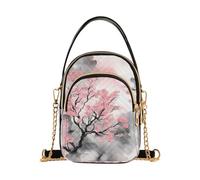 GAIREG Borsa a tracolla per telefono con fiore colorato per le donne | Borsa a tracolla in resistente poliestere trapuntato con tre tasche con zip e ferramenta dorata