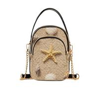 GAIREG Borsa a tracolla piccola beige con fiori in stile cartone animato | Borsa a tracolla con tre modi di trasporto: a tracolla, a spalla o dalla maniglia superiore