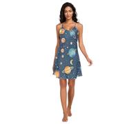 GAIREG Camicie da notte da donna, con scollo a V, senza maniche, con stella e luna, taglie S-XXL