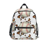GAIREG Cool Baseballs Leopard Print White Toddler Boy Zaino con targhetta per nome, zaino per bambini da viaggio, borsa per libri da viaggio,