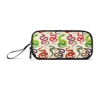 GAIREG Cool Snake Beige Zip Astuccio per Studenti | Astuccio per penne con scomparti divisi, ben organizzato per uso ufficio, 2 l, 22 x 8,54 x 11,9 cm, 155,9 g