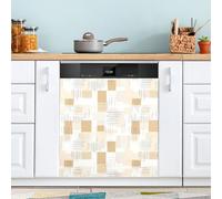 GAIREG Copertura magnetica per lavastoviglie universale, protezione e decorazione per pannello frontale, 58,4 x 66 cm, beige graffiti bianco, PVC magnetico
