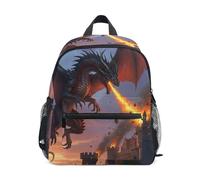 GAIREG Fire Dragon Sunset - Zaino per bambine con targhetta con nome, zaino per la scuola e da viaggio, Tramonto del Drago di Fuoco, 6-8 anni, Graziosi zaini