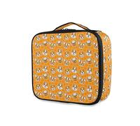 GAIREG Happy Halloween Pumpkins - Custodia per trucchi da donna, portatile, da viaggio, con divisori, Cute Dogs Head Yellow Cartoon Pattern