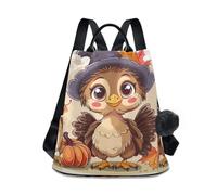 GAIREG Hot Chocolate Zaino da donna Design antifurto Viaggi Escursionismo Campeggio Zaino Pack, Cartone animato Turchia Autunno Zucca